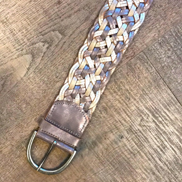 Linea Pelle Metallic Woven Leather Belt S EUC - Picture 5 of 6